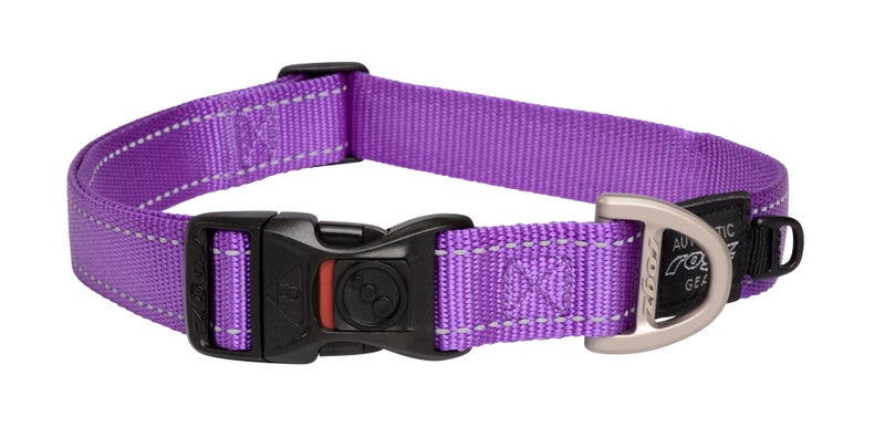 Rogz Reflective Dog Collar for Extra Large Dogs, Adjustable from 17-27 inches, Purple - Image 1